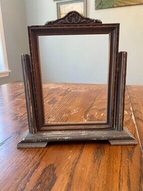 Vtg Art Deco Swivel Wooden Picture Frame 8x10 Photo Tilt Swinging Chippy Distres
